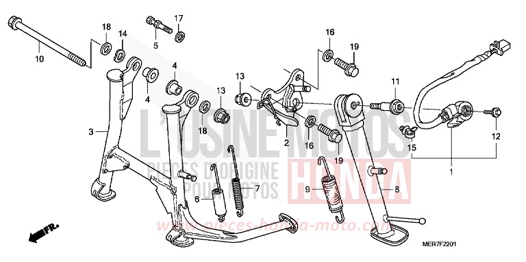 STAND (CBF600S8/SA8/N8/NA8) for CBF600N ABS PEARL SIENA RED (R320) from 2008